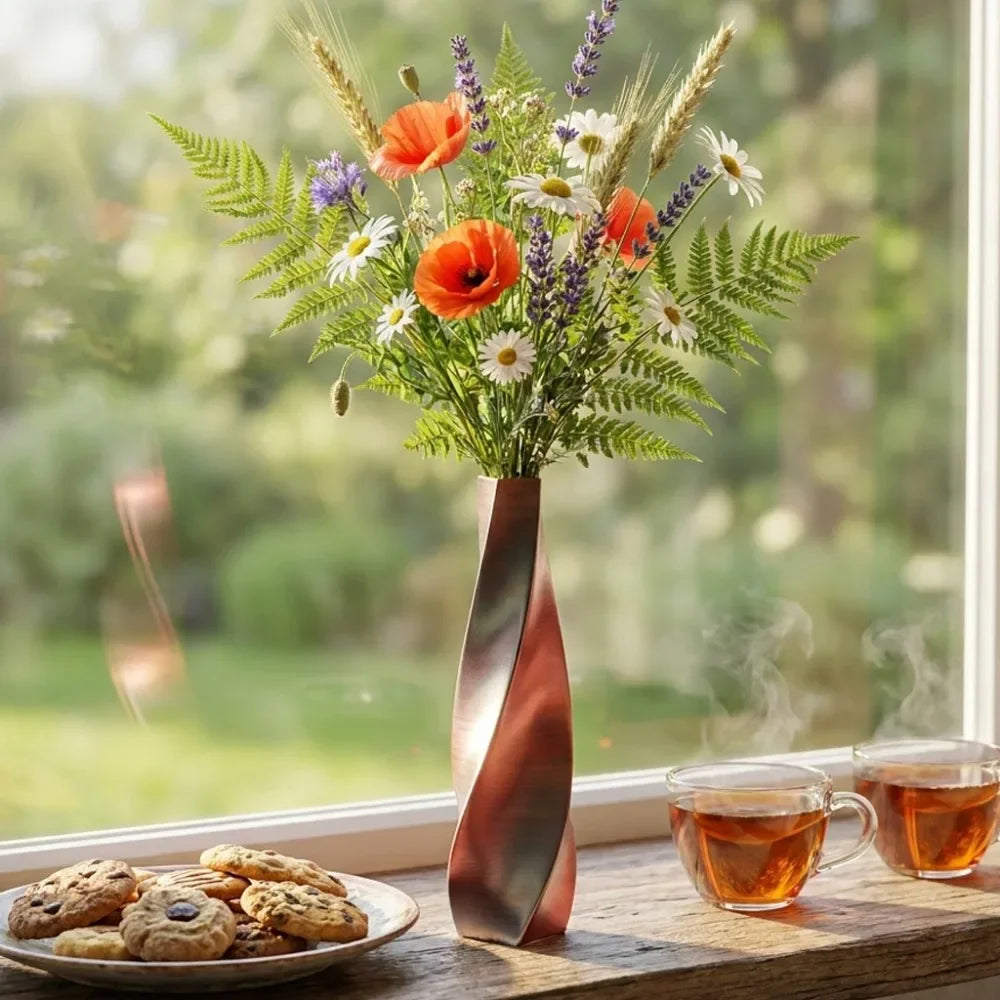 vase table moderne élégant verre cristal rose clair nœud doux