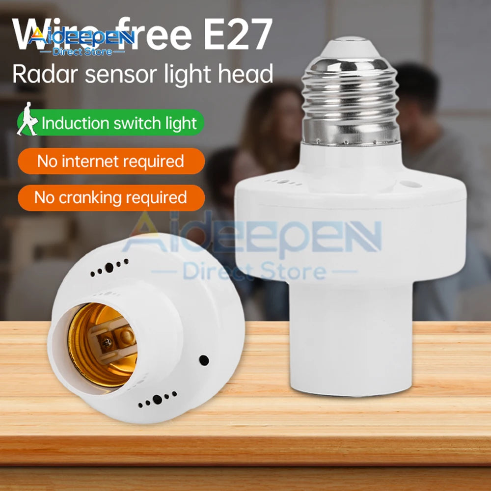 ampoule e27 radar induction blanc moderne support lampe économie energie ab