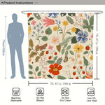 rideau douche floral imprimé papillons couleurs vives polyester respectueux environnement dimensions 180x180cm