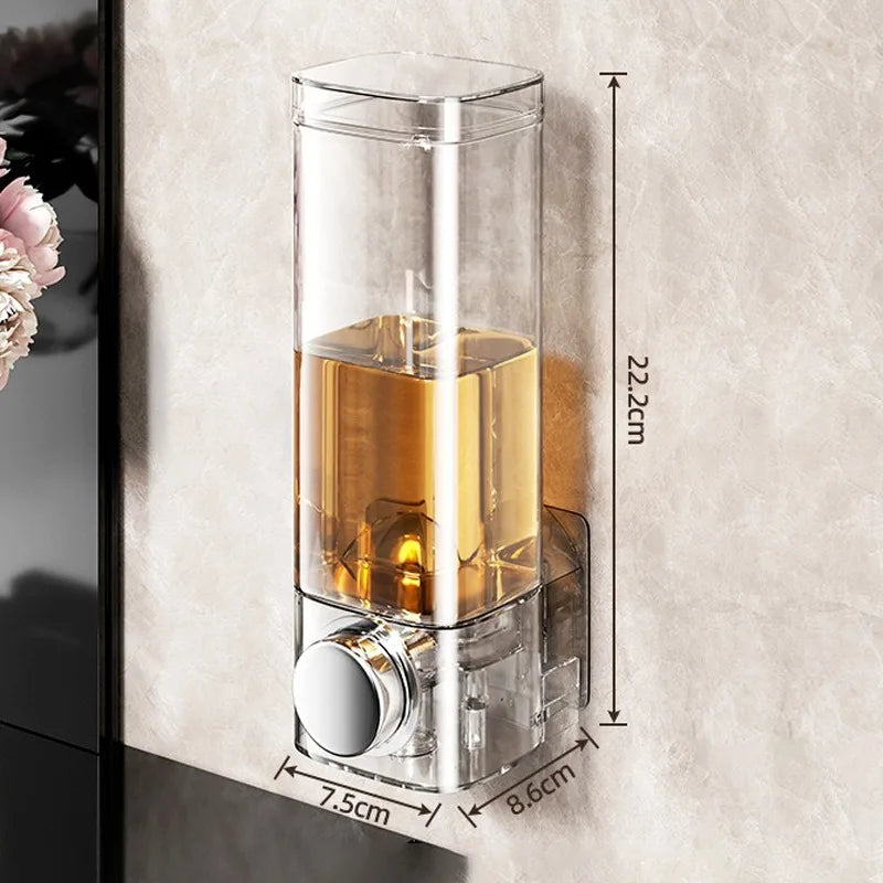 distributeur savon liquide adhésif transparent moderne grey press pump hand soap shower gel body