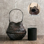 panier rotin tressé main vase bambou décoration fleurs rustique artisanal maison