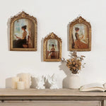 cadre photo vintage or orné femmes robe intérieur décoration mur tableauOpaque verre transparent