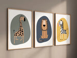 affiches animaux mignons girafe lion éléphant moderne décoration enfant sans cadre encre imperméable toile