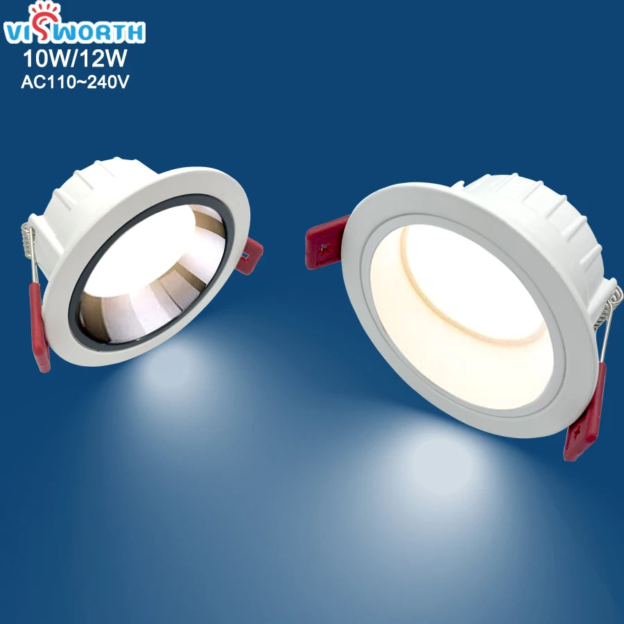 Spot LED moderne blanc rond clips métalliques 74mm 90mm intérieur salon chambre cuisine