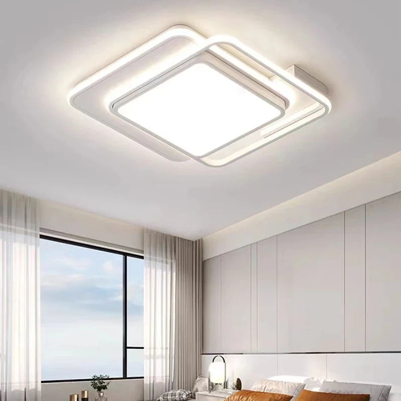 plafonnier led blanc contemporain moderne salon chambre opacité fixations invisible