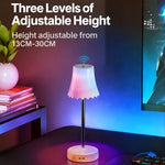 lampe chevet rechargeable led rgb plissée moderne abat jour opaque rose blanche verte