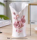 vase porcelaine céramique fleurs relief blanc classique moderne décoration table