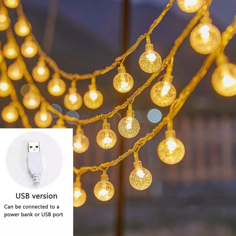 guirlande lumineuse blanc doré translucides moderne clips fixation usb batterieextérieur camping décoration noël led
