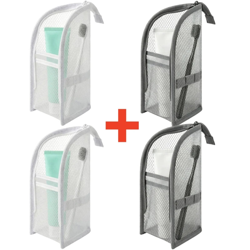 organisateur voyage toile maille eva imperméable cordon serrage brosse dents rasoir crèmes bouteille parfum