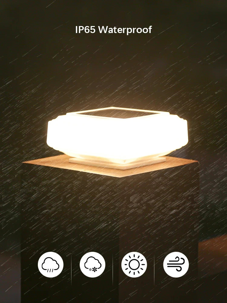 lampe solaire ip65 led adhésive moderne blanc translucide extérieur jardin clôture autonomie