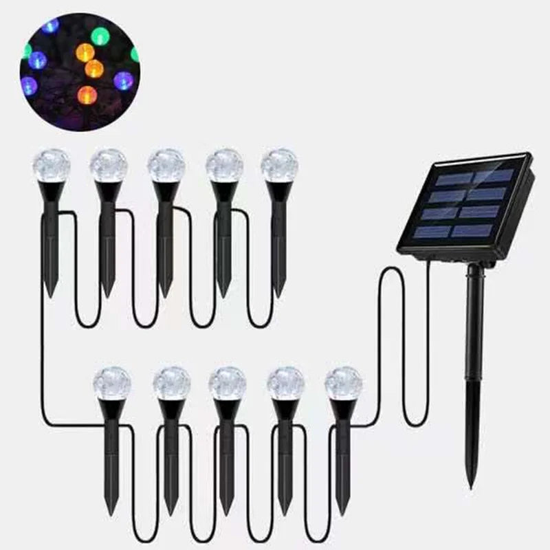 guirlande lumineuse solaire multicolore translucides moderne extérieure ip65 led 5mètres