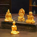 statues bouddha or art asiatique décoratives base bois motifs sculptés