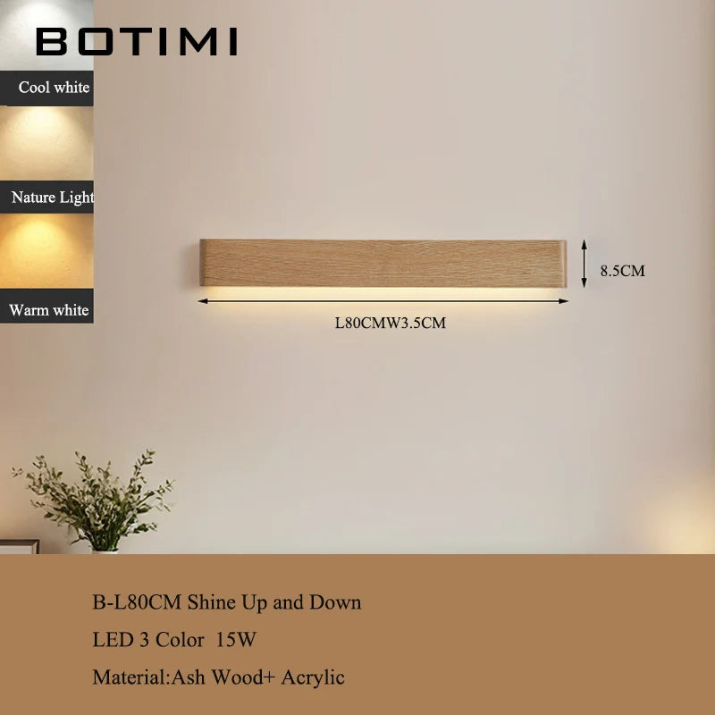luminaire mural moderne bois veinures apparentes éclairage led diffusion lumière entrée chambre étude