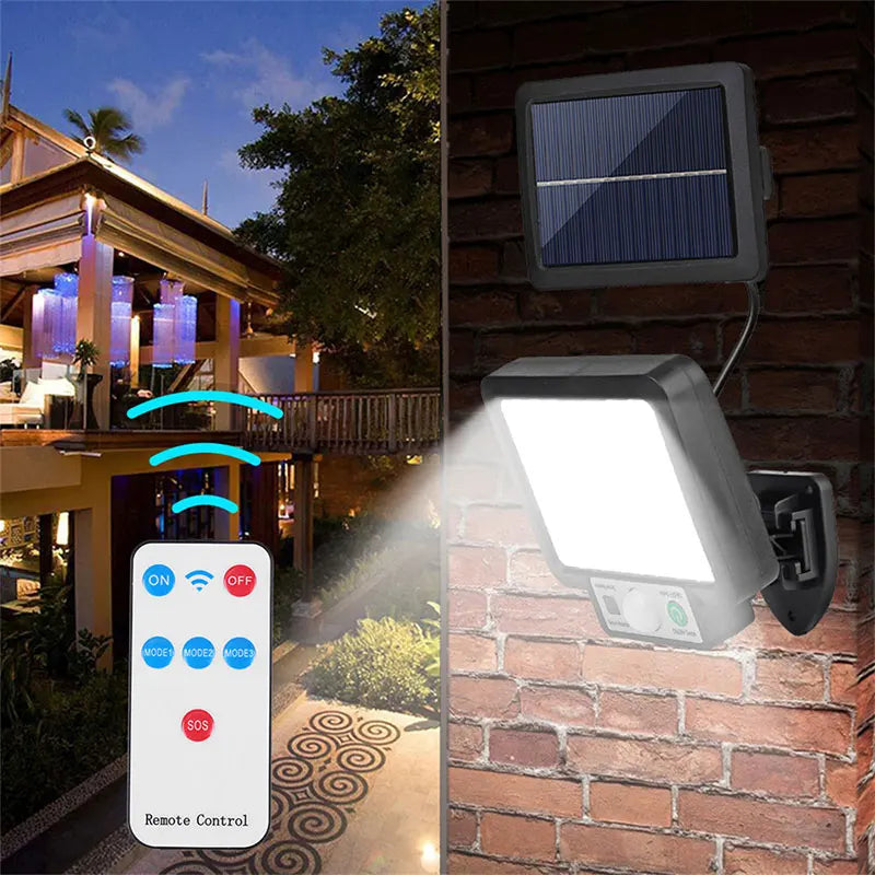 lampe solaire led moderne noire ip65 étanche télécommande urgence extérieure clips