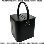 boîte maquillage simili cuir rouge marron noir bleu classique poignée portable organisateur utilitaire