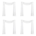 rideau blanc moderne drapeau mariage tissu opalin decoration ceremonie event backdrop 8m 0.75m