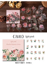 autocollants fleurs séchées multicolores vintage 40 pièces scrapbooking décoration semi transparentes
