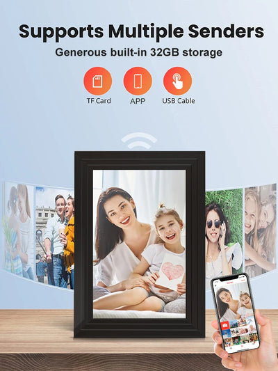 Cadre photo numérique WiFi 10.1 pouces écran tactile blanc