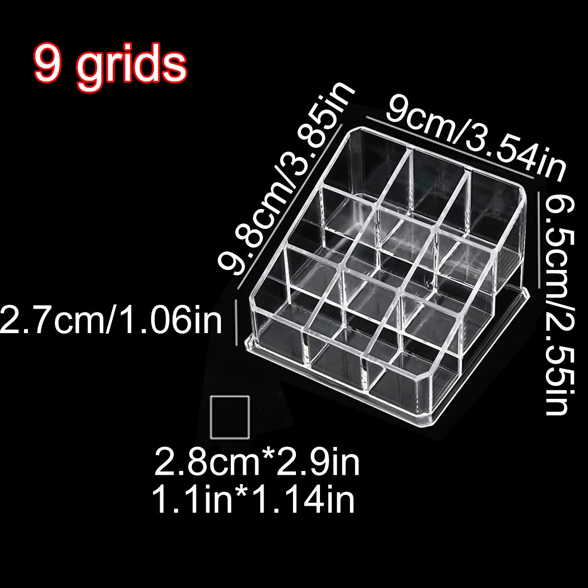présentoir transparent moderne 24 grilles petites grandes 36 40 rouges lèvres acrylique minimaliste rechargeable