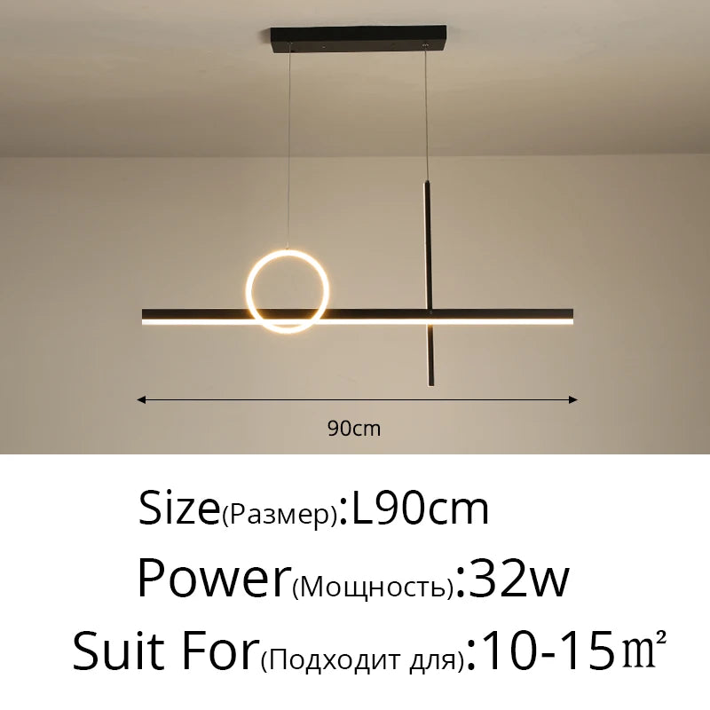 suspension lumineuse moderne or noir lignes géométriques led minimaliste