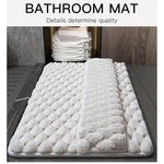 tapis bain microfibre antidérapant absorption eau doux moderne blanc beige gris