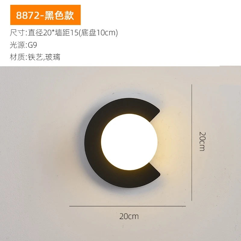 lampes murales modernes minimaliste couleur noire doré chambre entrée éclairage quotidien deux sources lumineuses