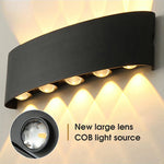 applique murale led contemporaine noire ip65 mur salon éclairage maison 3000k 85265v
