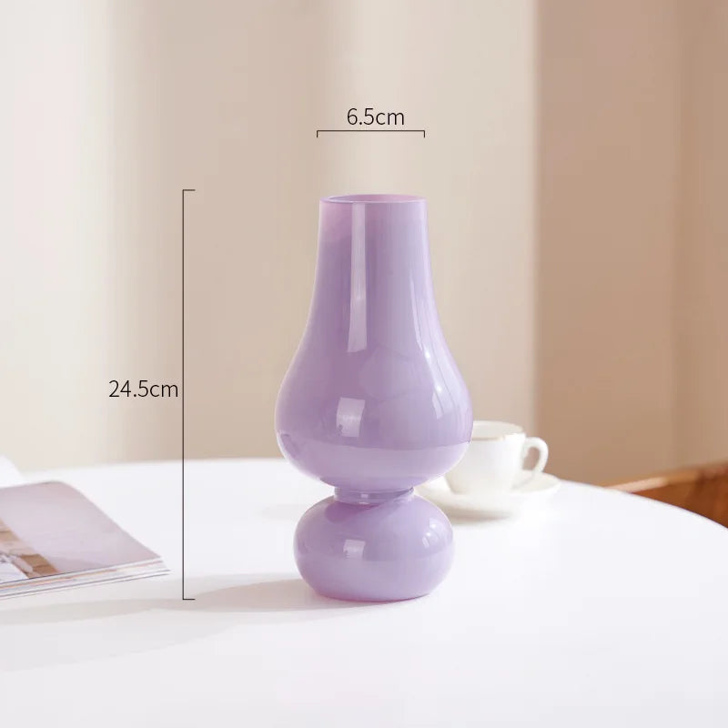 vase verre violet pastel moderne organique salle manger salon tablecoration floral