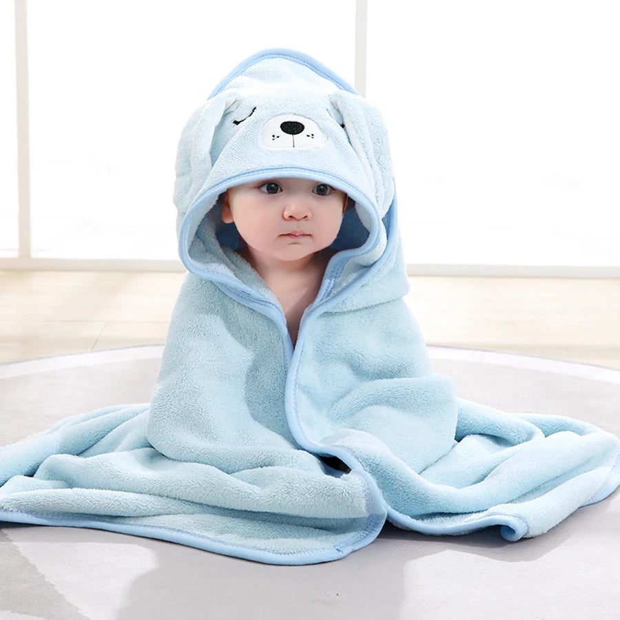 robe bain bébé animaux mignons gris blanc rose bleu douce confortable sortie plagewasher machine