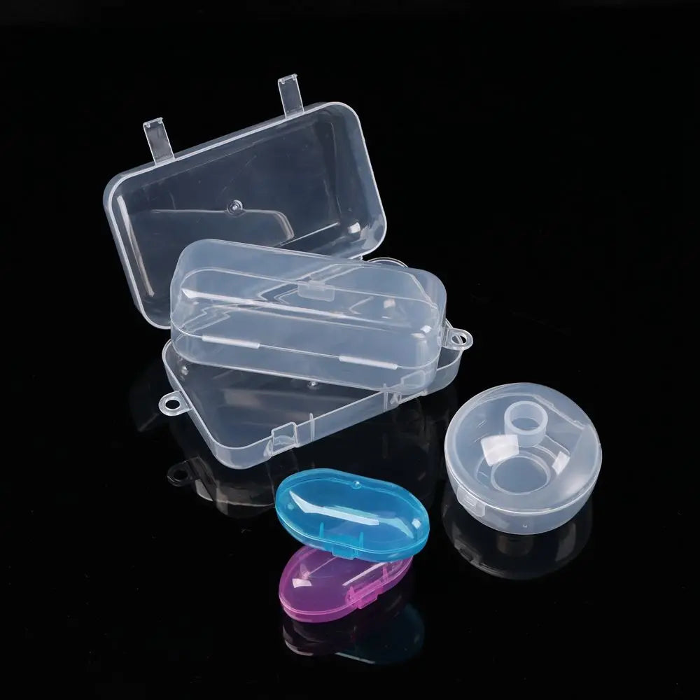 boîte rangement plastique transparente poignées bijoux petits objets divers accessoires