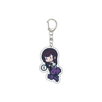 porte clés anime personnages stylisés noir blanc orange rose bleu vert cartoon mignon lettres