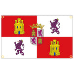 drapeau castille léon rouge blanc jaune violet armoiries lions tours super tex polyester opacité