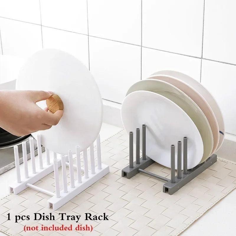 rack vaisselle moderne plastique transparent opaque clips gris blanc pratique organisation cuisine
