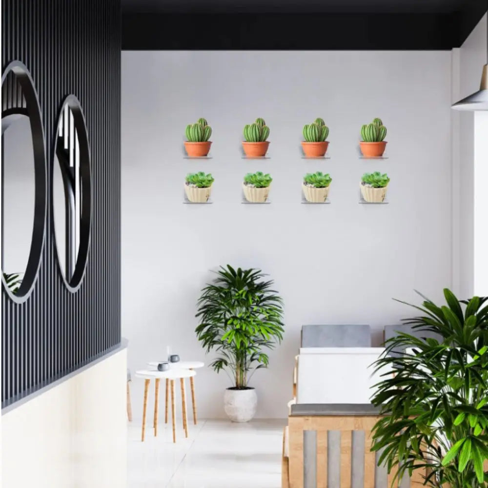 étagères murales modernes blancs quatre niveaux métal transparentes minimalistes