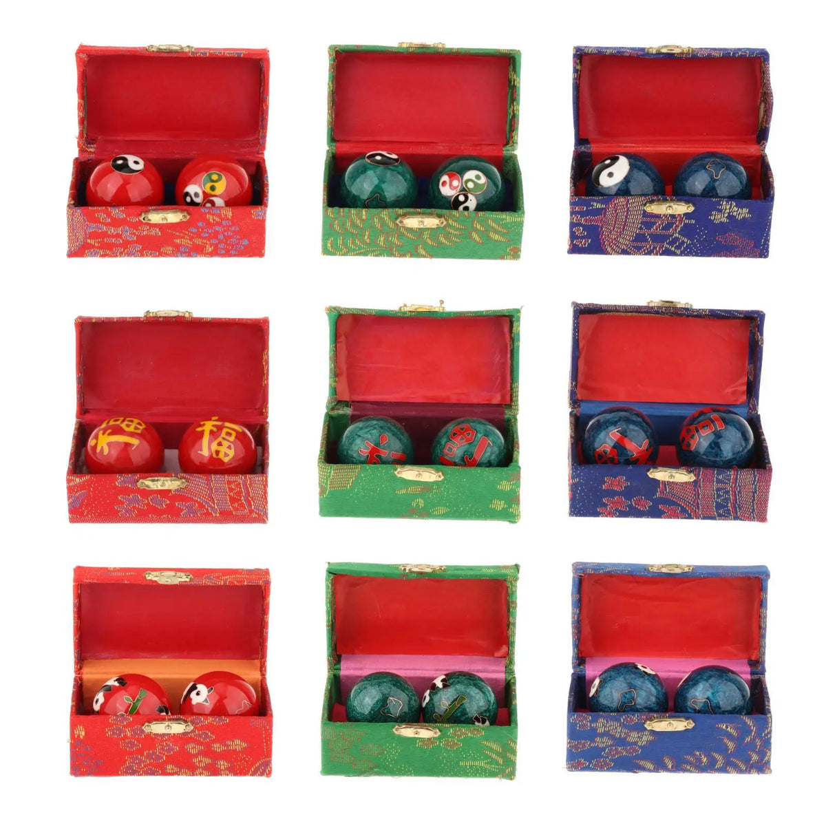 boules massage main rouge panda feuille fitness relaxation santé exercices dextérité portable
