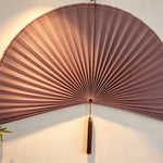 ventilateur mural bambou rouge beige gris vert rayures minimaliste tassel