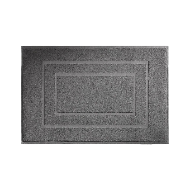 tapis bain absorbant coton blanc gris moderne texturé jacquard duveteux poils longs