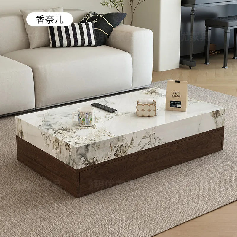 table basse moderne marbre noire minimaliste maison tasse télécommande deco 7080cm 120150cm 40cm