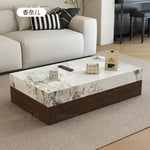 table basse moderne marbre noire minimaliste maison tasse télécommande deco 7080cm 120150cm 40cm