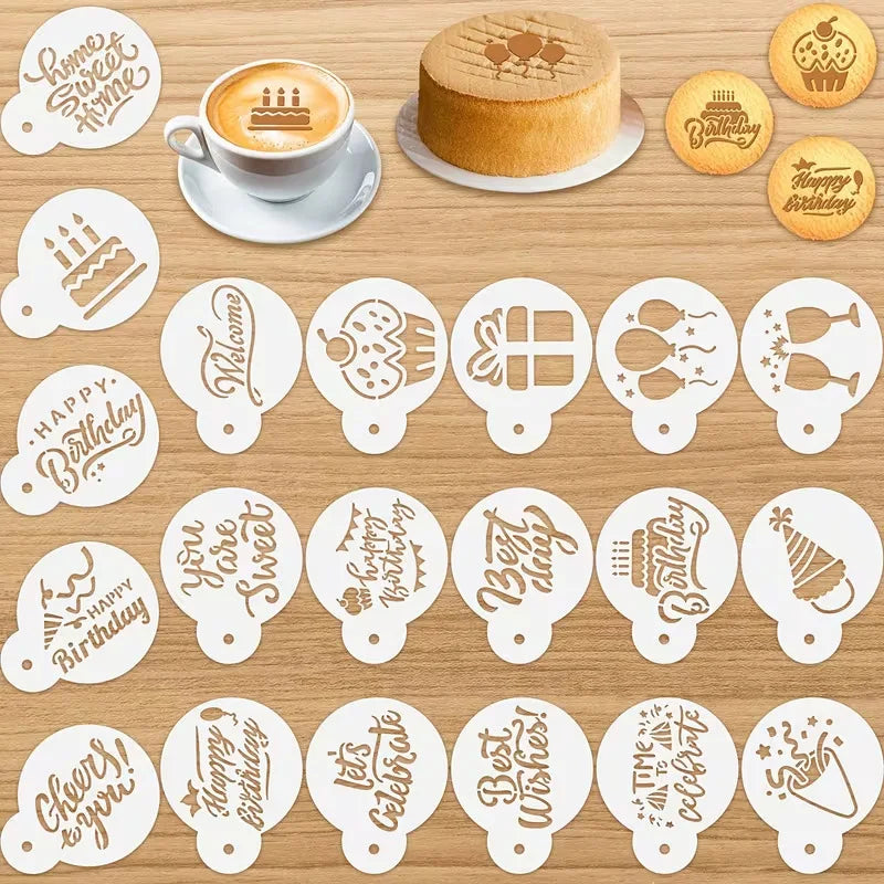 stencils cuisine blanc motifs célébration moderne adhésif anniversaire décoration murale peinture main
