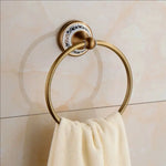 ensemble quincaillerie bain or antique élégant classique porte serviettes savon gobelet papier wc