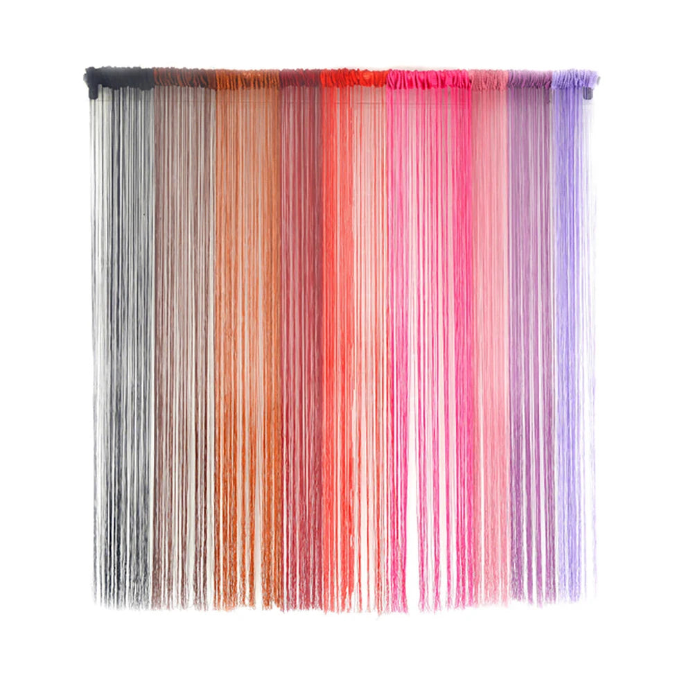 rideau franges transparent bohème salon couleur rouge vert bleu polyester 50x200cm