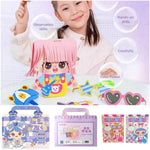 poupées décoratives 3d colorées tresses adhésif diy feuilles pré coupées cheveux personnages bandeau