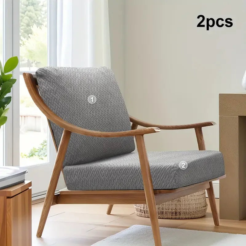 coussins chaise couverture canapé deux trois places tissu jacquard motifs géométriques élastiques moderne vert
