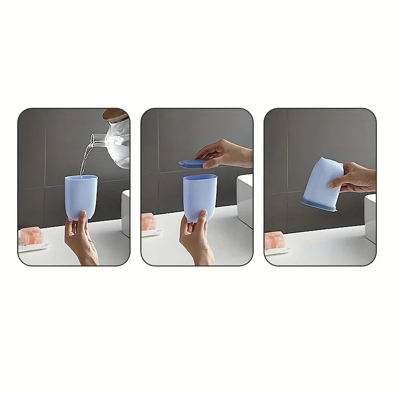 pot savon silicone bleu rose blanc moderne minimaliste adhésif couvercle