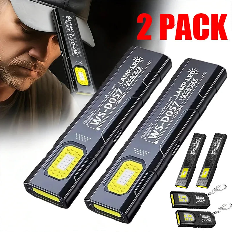 lampe torche led rechargeable usb noir jaune aimant clip moderne pratique campingurgence travail