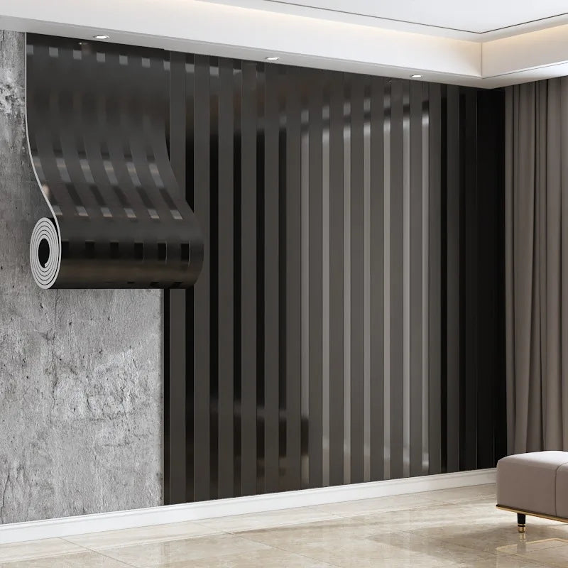 rideau vertical moderne rayures verticales beige gris noir doré adhésif