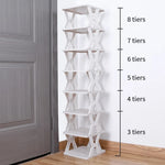organisateur chaussures étagère moderne noir blanc structure plateaux rangement robuste anti poussière rechargeable