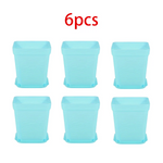 pots fleurs carrés multicolores plastique violet bleu jaune vert moderne adhésif 7cm 8cm 5cm