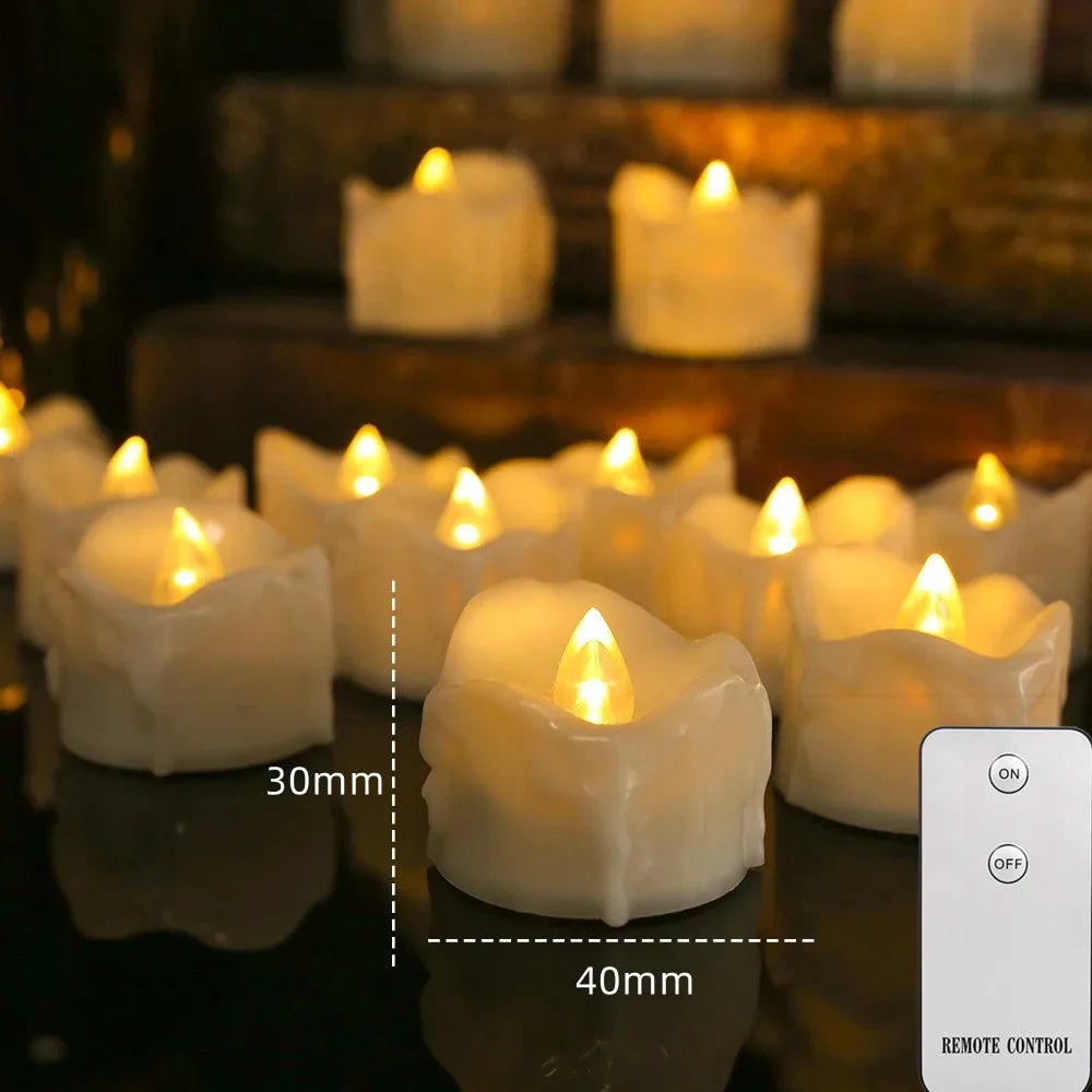 bougies led sans flamme décoration mariage élégantes motifs floraux blanc doré adhésives festivals fêtes